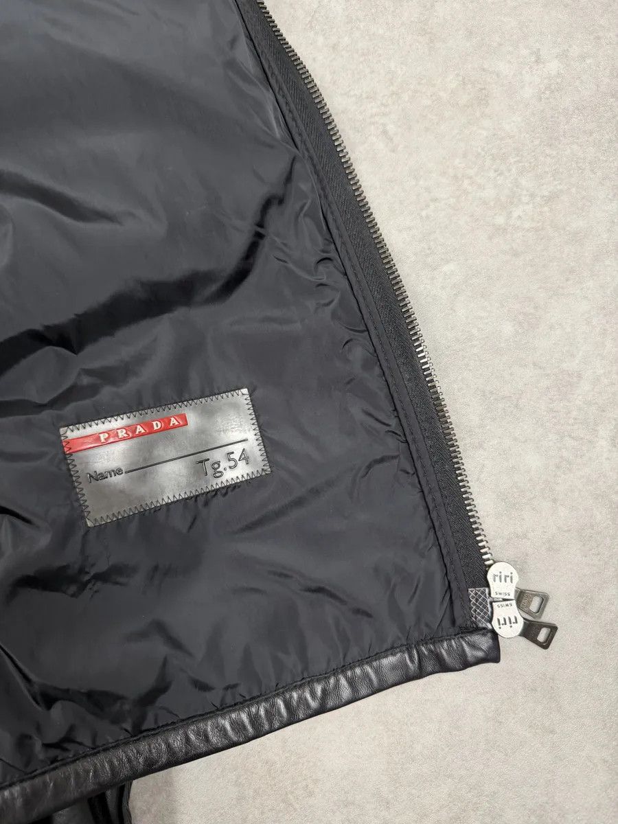 Prada 2000s Prada Black Biker Leather Laced Jacket Size US L / EU 52-54 / 3 - 13 Thumbnail