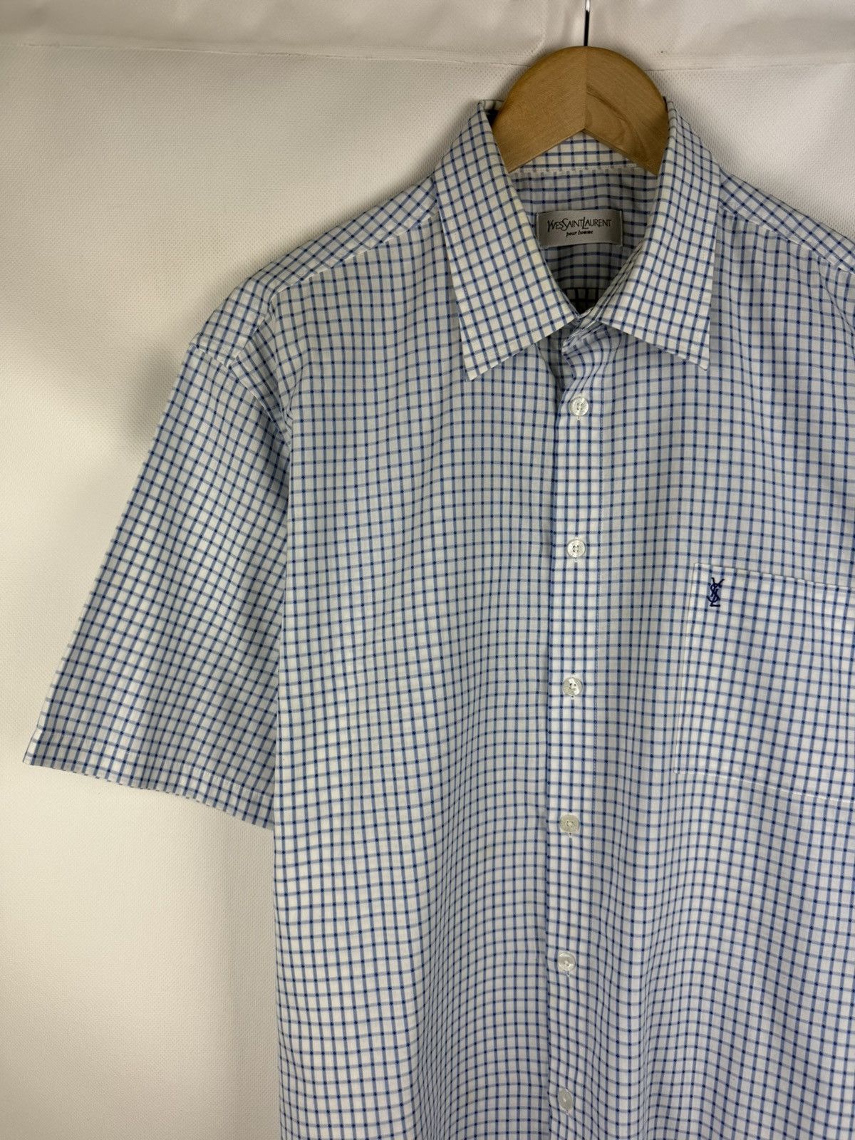 Yves Saint Laurent Vintage YSL Yves Saint Laurent S/S Plaid Button Up Shirt Size US XL / EU 56 / 4 - 2 Thumbnail