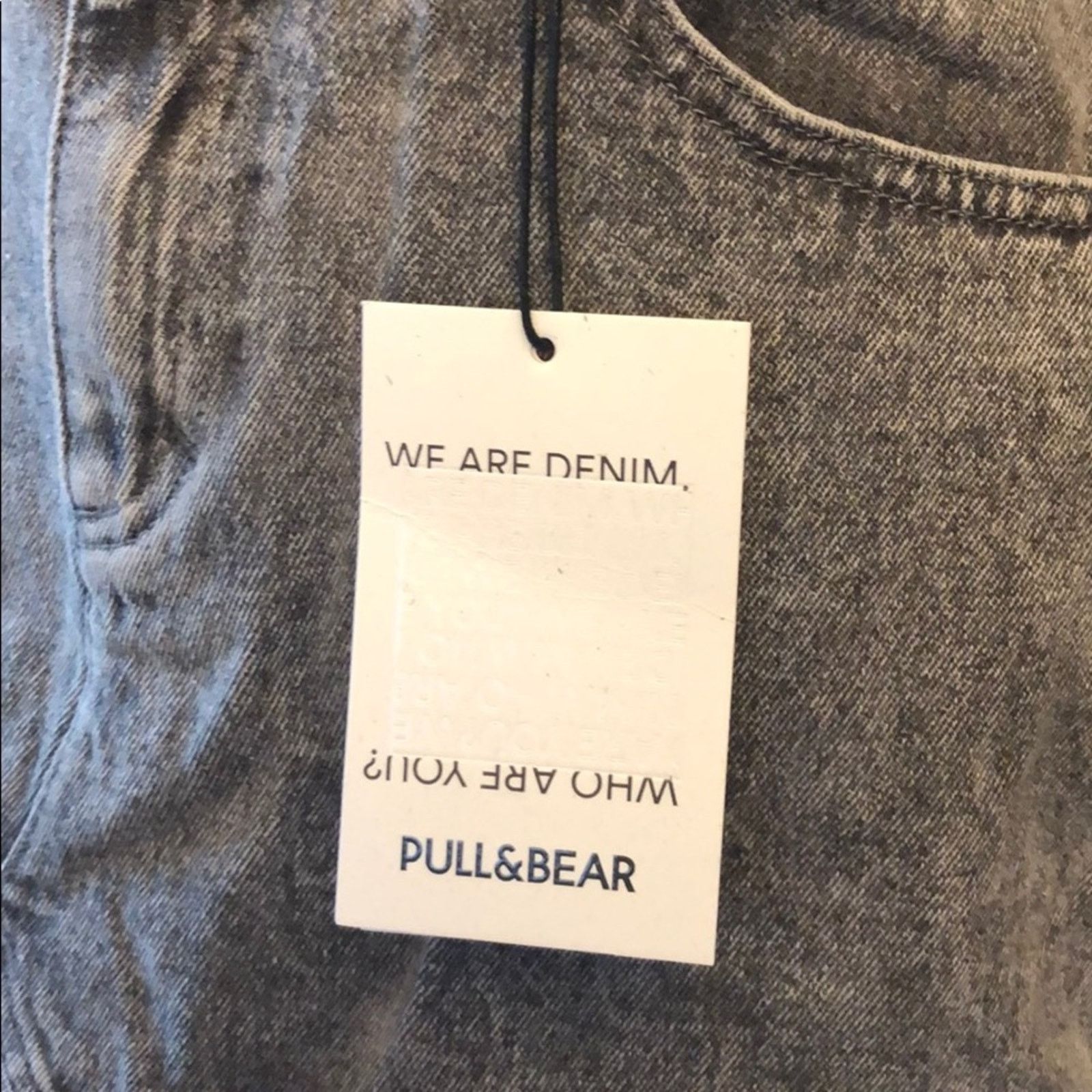 Pull & Bear Pull & Bear Gray Fitted Denim Mini Skirt Size 28" / US 6 / IT 42 - 12 Thumbnail