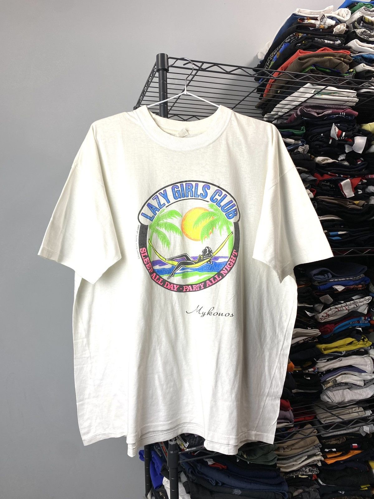 Rap Tees 1990’s Vintage Lazy Girls Club T Shirt Smoke Weed Jamaica Size US XL / EU 56 / 4 - 1 Thumbnail