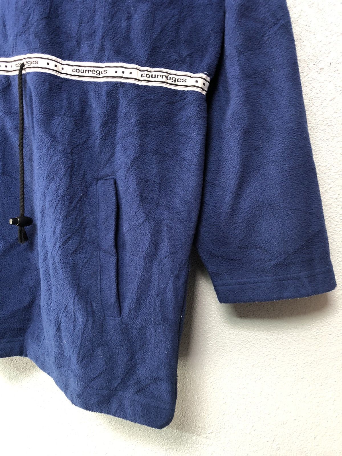 Courreges Courreges Fleece Jacket With Hoodie Big Logo Zipper Size US S / EU 44-46 / 1 - 7 Thumbnail