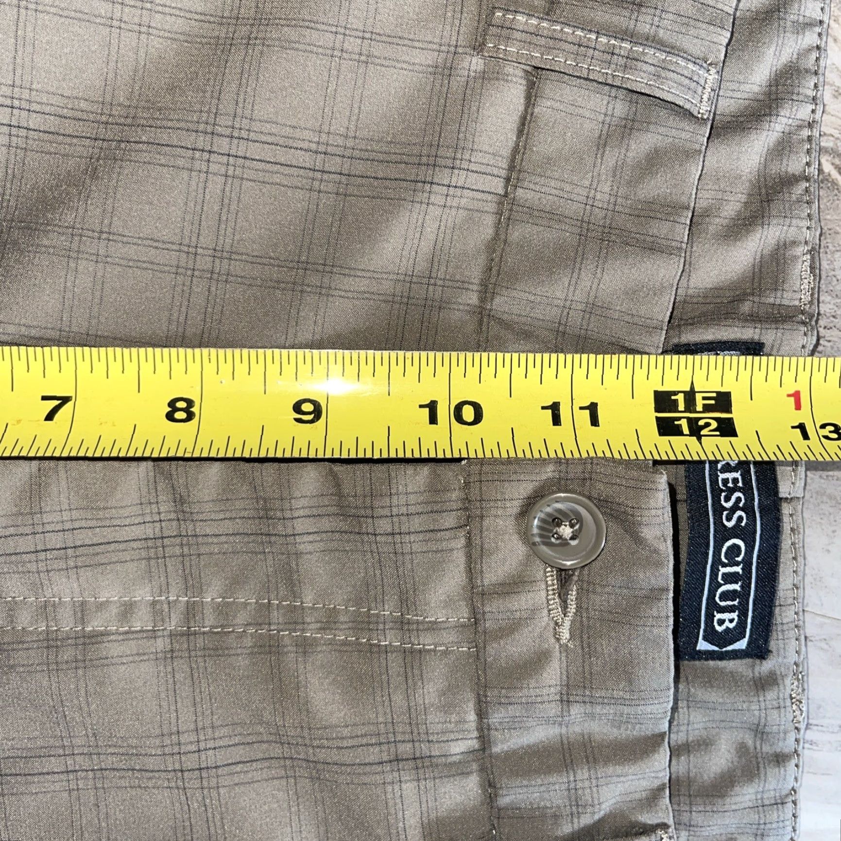 Vintage Cypress Club Mens Golf Shorts Size 34 Stretch Tan Brown Windowpane Solid Pattern Flat Front Zip Pocket Inseam 10in Chino Casual Outdoor Mens Size US 34 / EU 50 - 5 Thumbnail