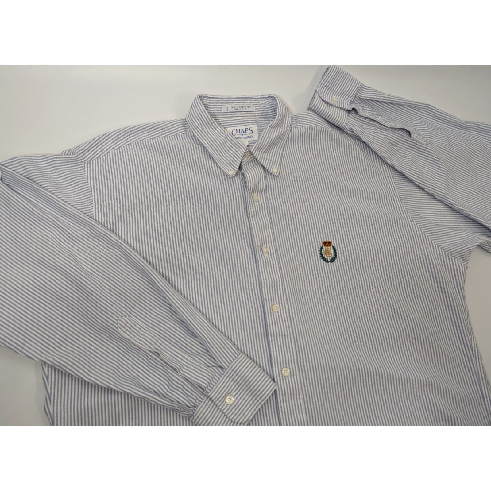 Ralph Lauren VTG Chaps Ralph Lauren Striped Button Down LS Shirt Men's Large Made in USA Size US L / EU 52-54 / 3 - 2 Thumbnail