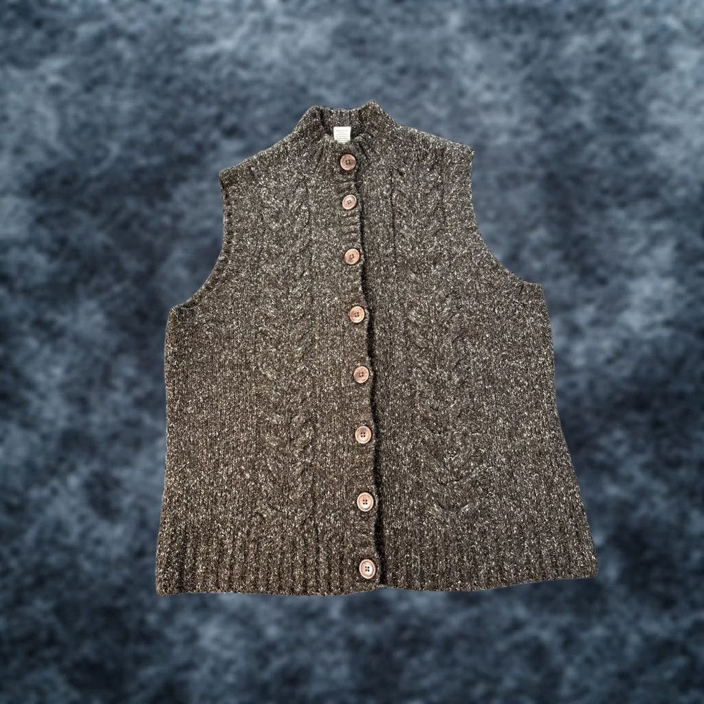 Vintage VINTAGE L.L. Bean Wool Blend Cable Knit Sweater Vest Womens L Brown Heritage Vest Wardrobe Outdoor Winter Fall Ladies L Large Brown Women Size L / US 10 / IT 46 - 1 Thumbnail