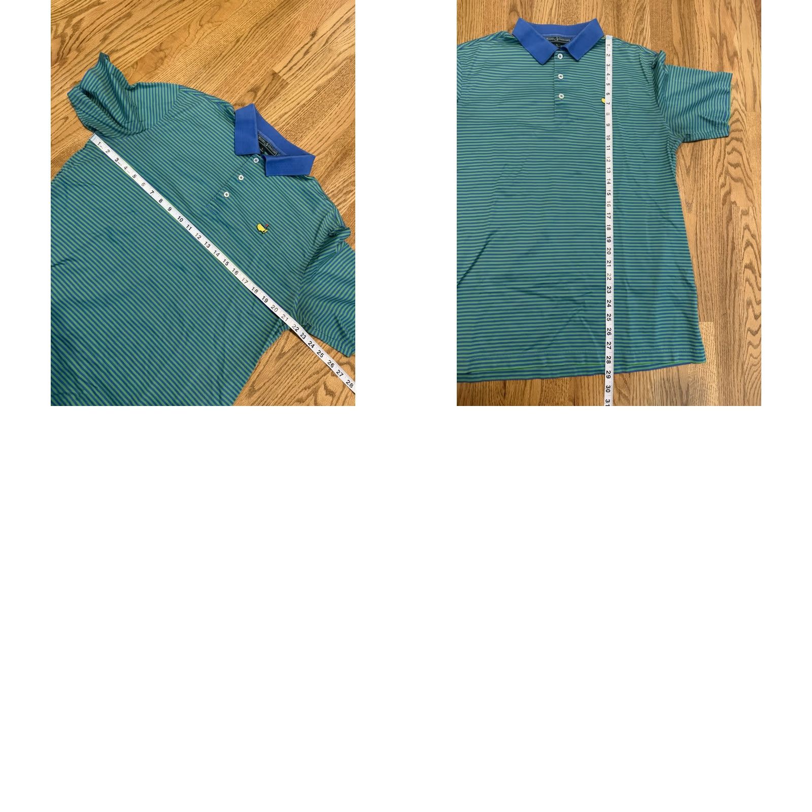 Vintage Masters Augusta National Golf Club Collection Polo Shirt Mens Large Green Blue Stripe Size US L / EU 52-54 / 3 - 8 Thumbnail