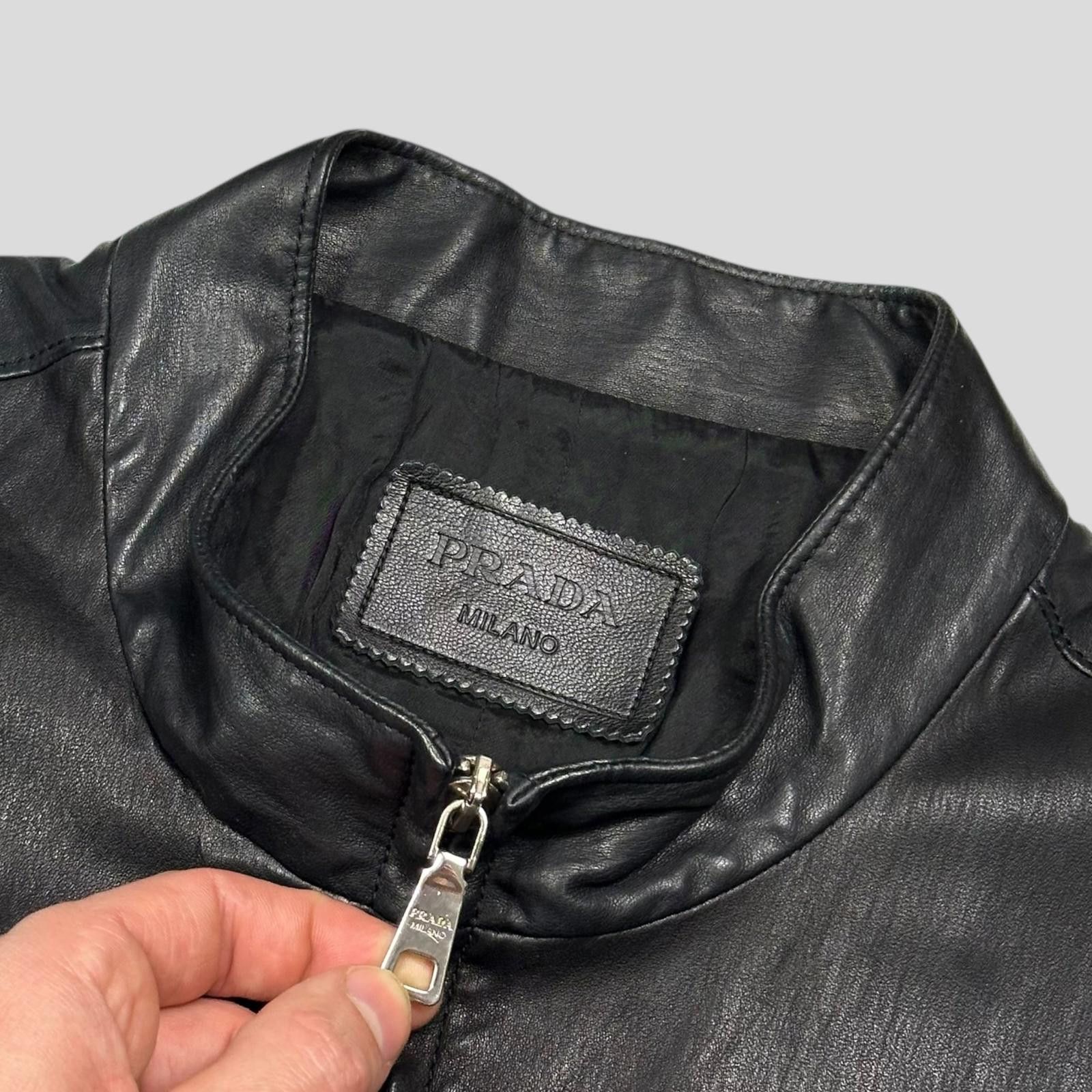 Prada Prada Milano 2013 Lambskin Leather Biker Pocket Jacket - L Size US L / EU 52-54 / 3 - 3 Thumbnail