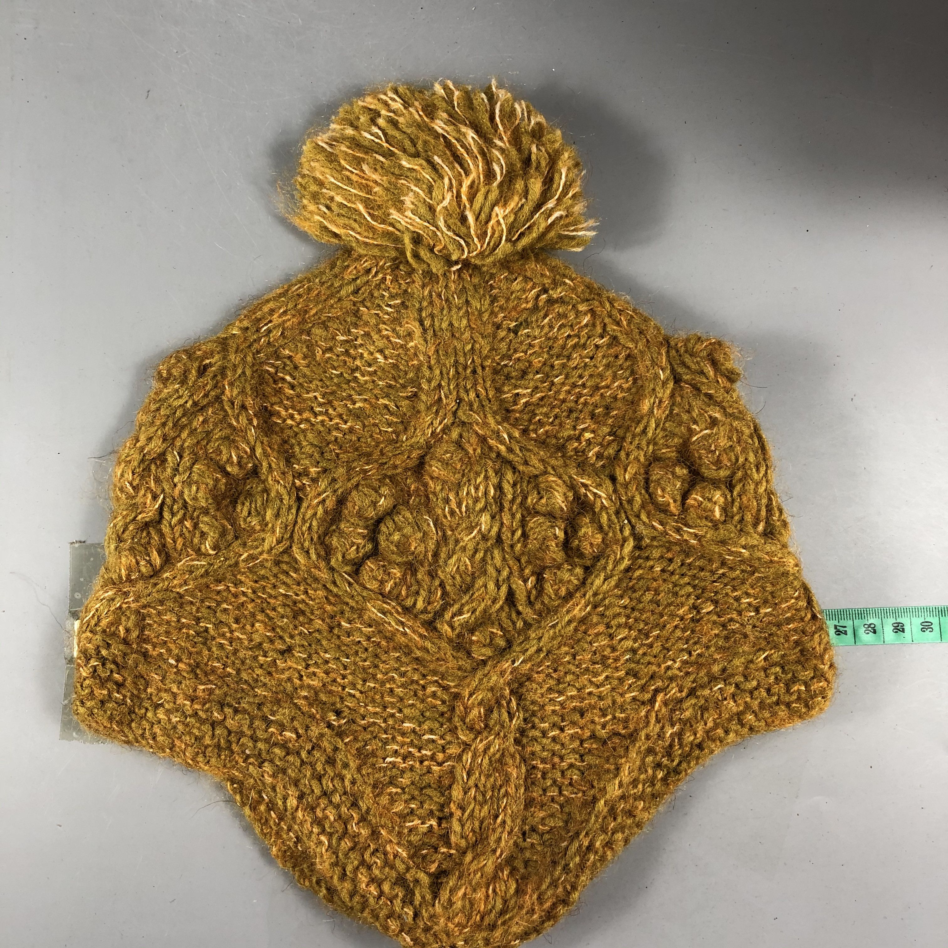 Japanese Brand Cable Knit Crochet Earflap Beanie Size ONE SIZE - 3 Thumbnail