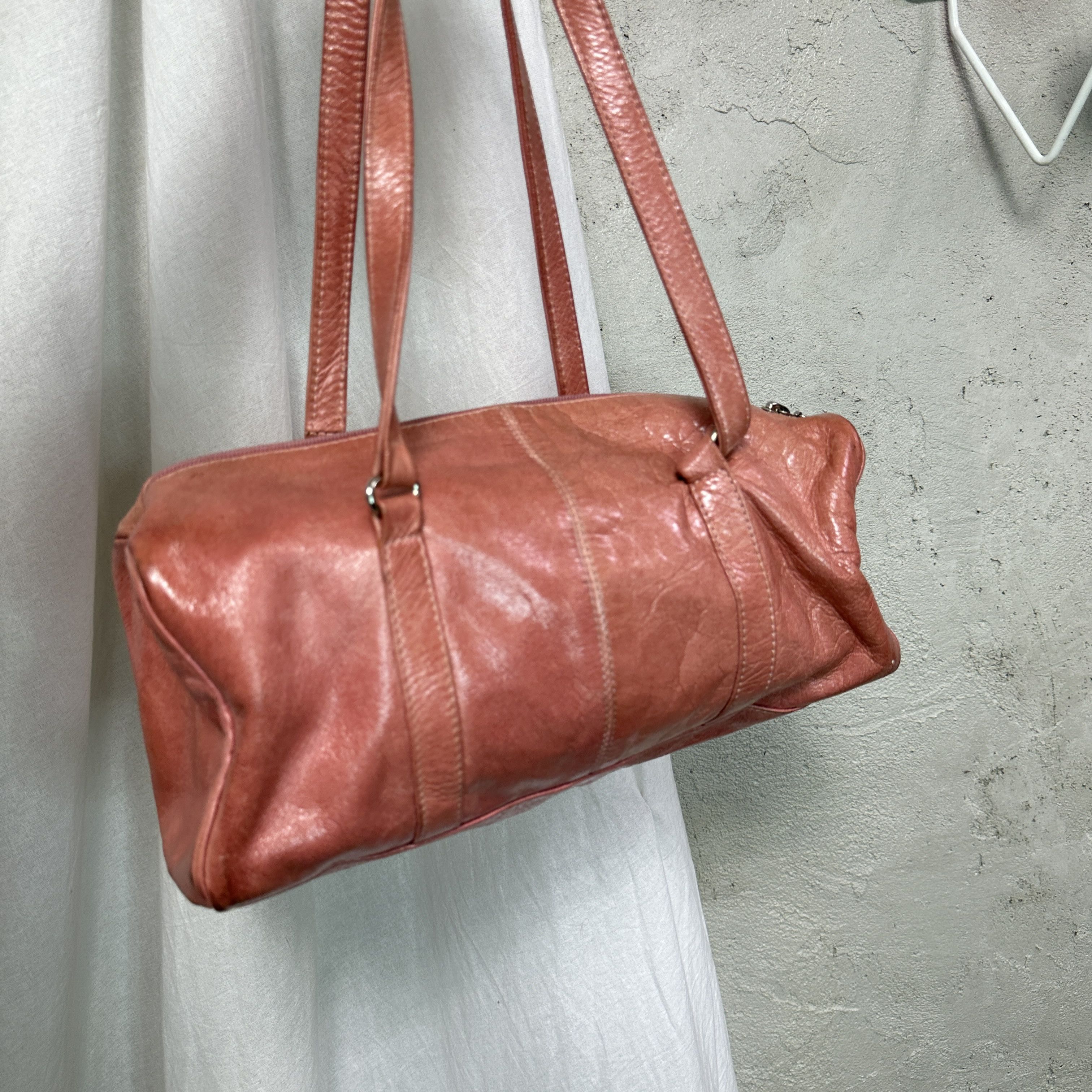 Vintage Vintage Leather Baby Pink Shoulder Bag 00s Size ONE SIZE - 5 Thumbnail