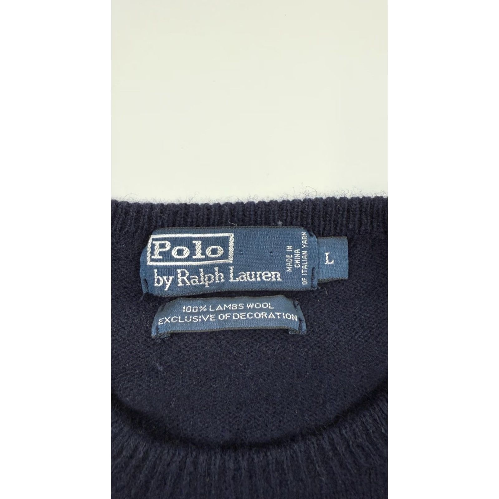 Polo Ralph Lauren VINTAGE Polo Ralph Lauren Sweater Pullover Men Large Blue Wool Crew Neck All Seasons Size US L / EU 52-54 / 3 - 4 Thumbnail