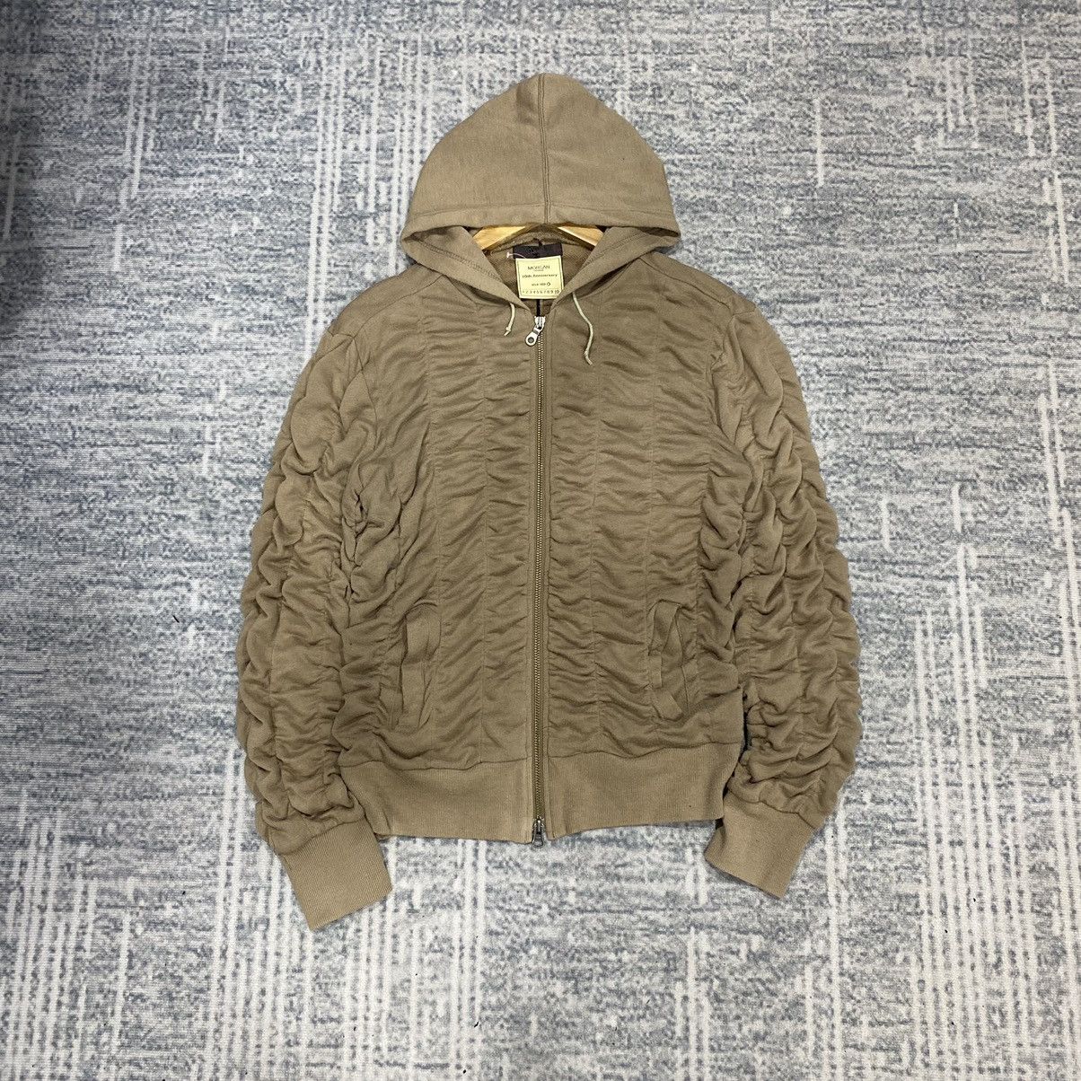 Designer × Japanese Brand × Morgan Homme 🚨FINAL DROP🚨Morgan Homme Pleated Ribbon Unique Zipper Hoodie Size US M / EU 48-50 / 2 - 1 Thumbnail