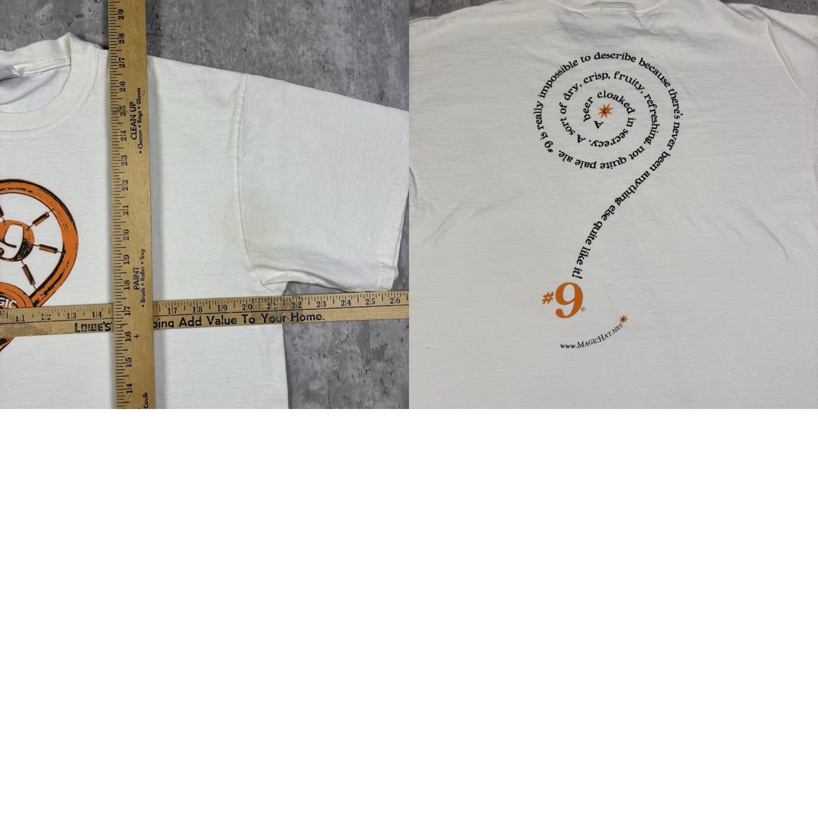 Anvil VINTAGE Anvil Shirt Men L White Graphic Print Short Sleeve Crew Neck Beer Classic Hipster Double-Sided All Seasons Size US L / EU 52-54 / 3 - 8 Thumbnail