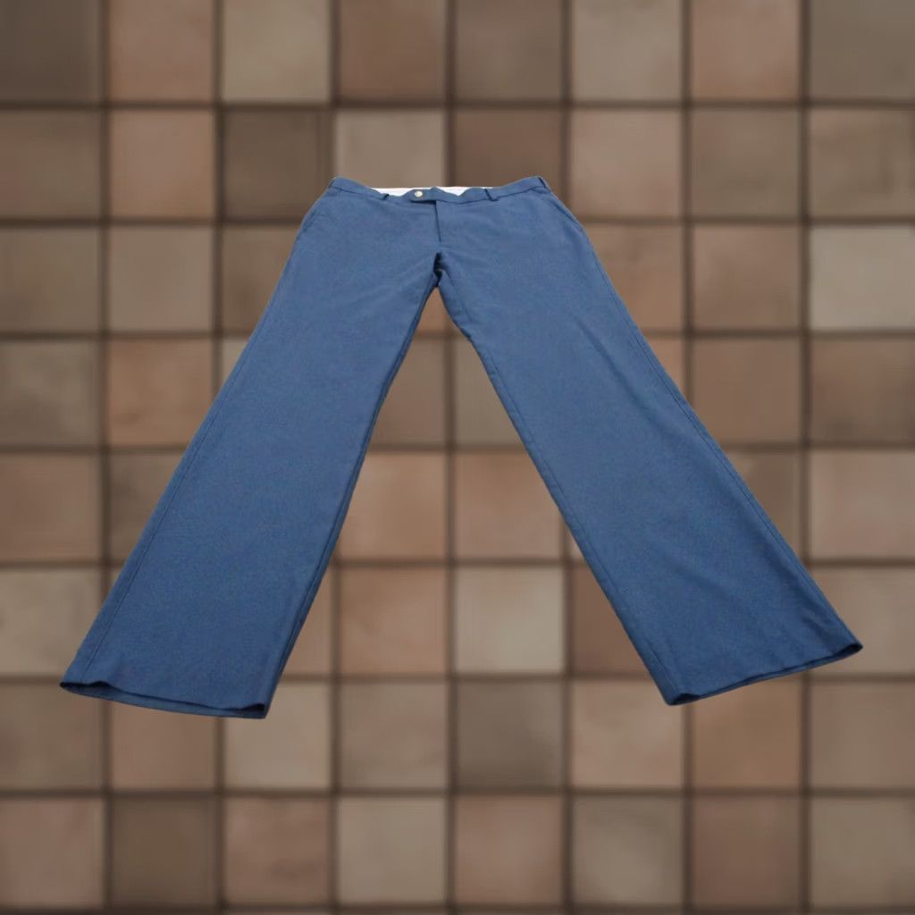 Peter Millar Peter Millar Pants Men 34 Chino Straight Flat Front Belt Loops Zip Zipper Polyester Canvas 33 In Inseam Blue Size US 34 / EU 50 - 1 Thumbnail