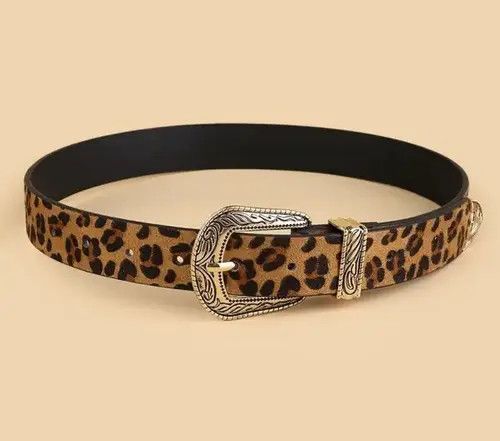 Homemade × Leather Belts Leopard Color PU Leather Belt Size ONE SIZE - 2 Thumbnail