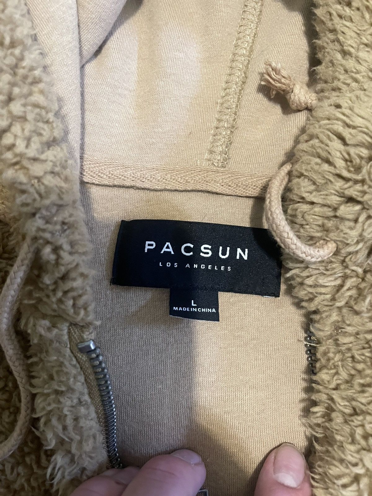 Pacsun Pacsun Beige Sherpa Quarterzip Hoodie Size US L / EU 52-54 / 3 - 2 Thumbnail