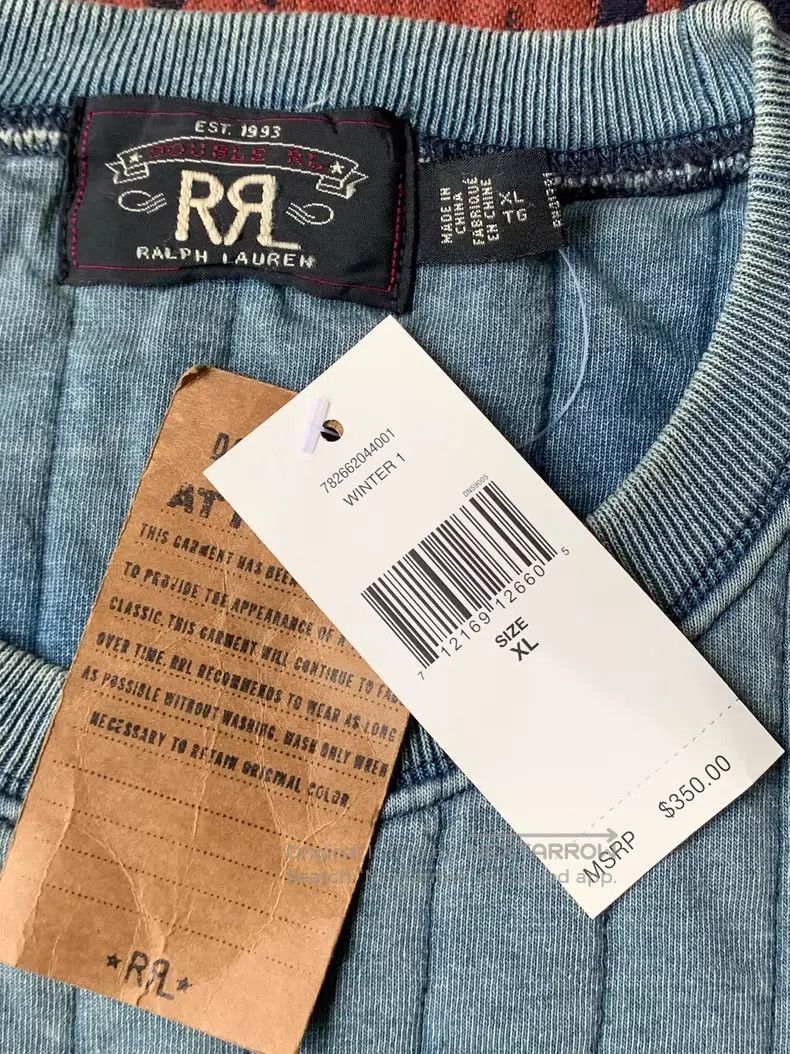 RRL Ralph Lauren RRL Ralph Lauren Indigo Cotton Blend Round Neck Sweatshirt Size US XL / EU 56 / 4 - 4 Thumbnail