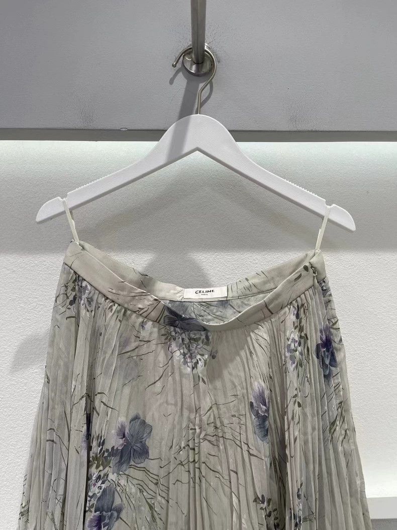 Celine Celine Silk Pleated Skirt Size US 38 / EU 54 - 3 Thumbnail