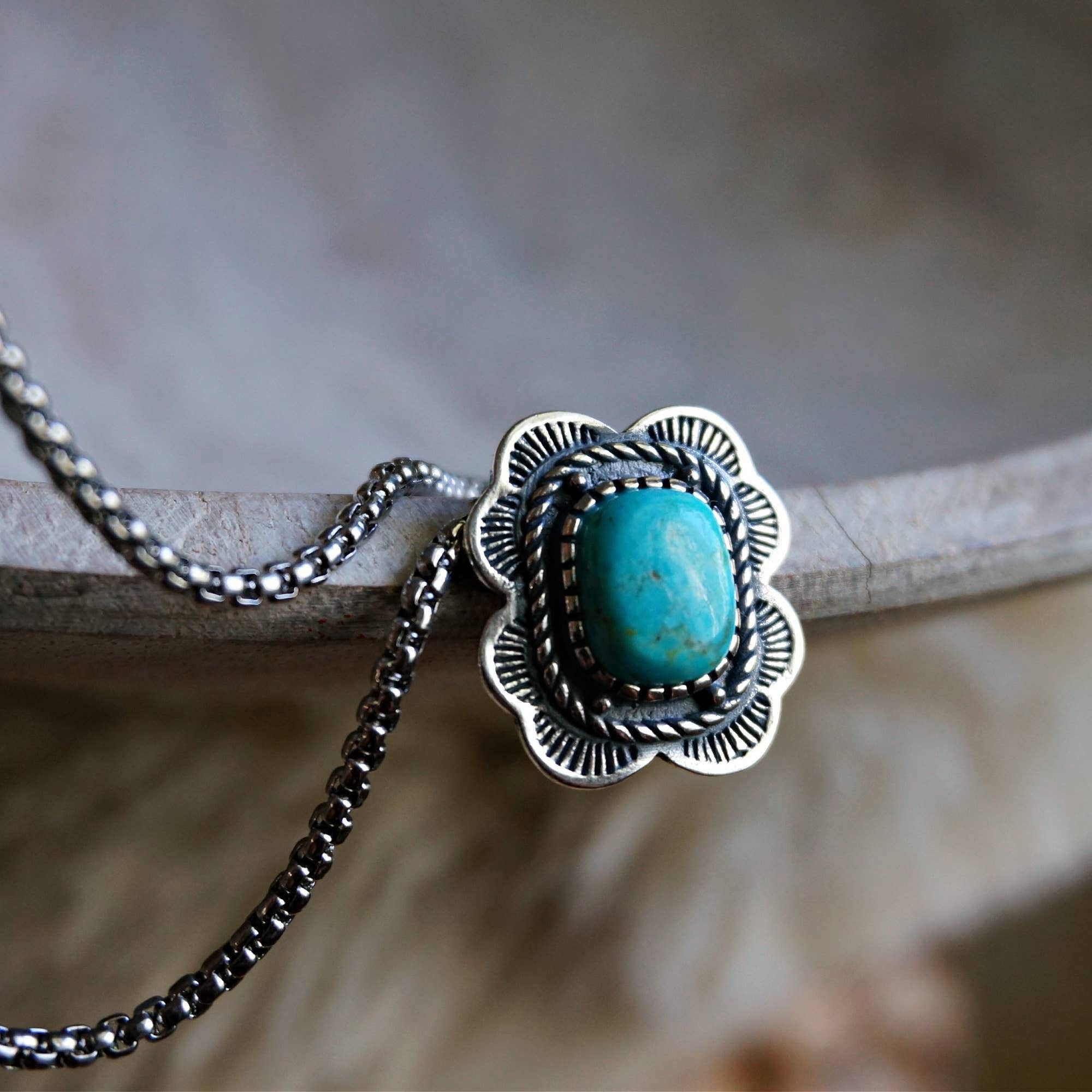 Other Turquoise Elegance: Sterling Silver Beaded Chain Necklace 16 Size ONE SIZE - 3 Thumbnail