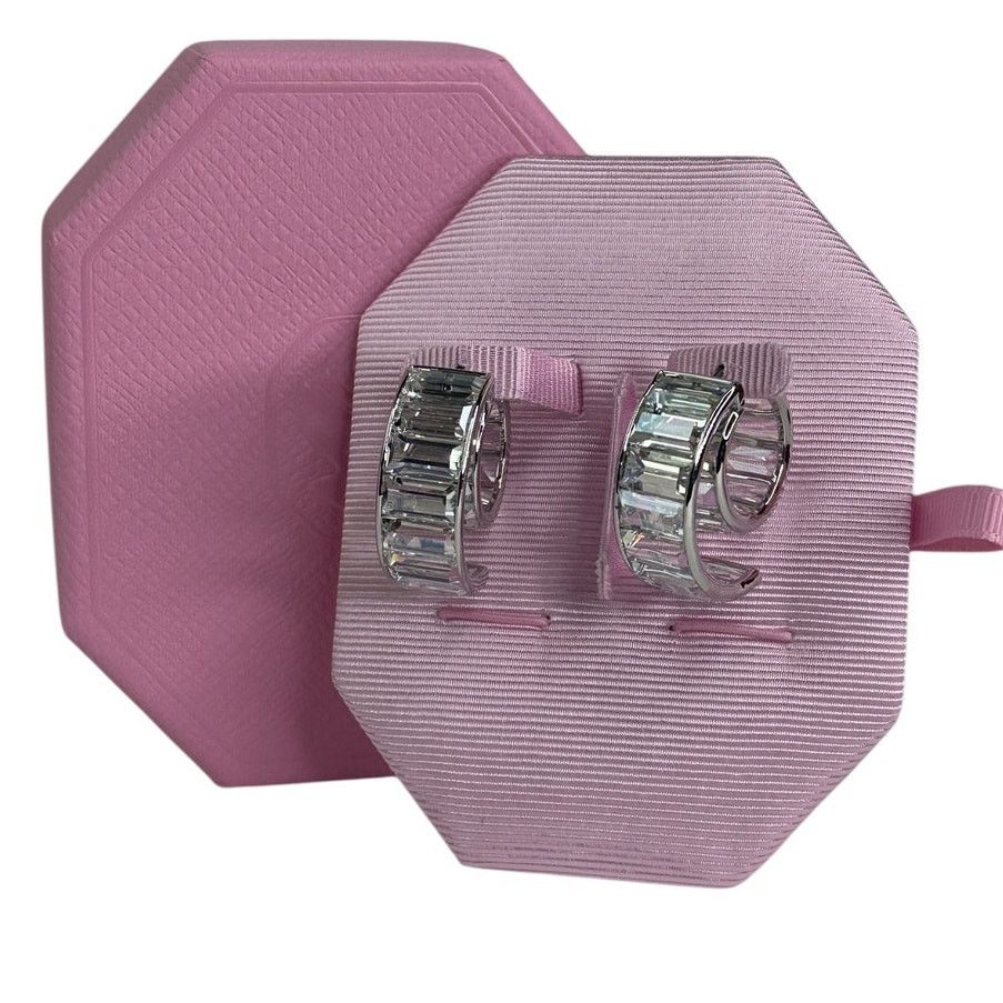 Swarovski Swarovski Matrix Hoop Earrings Baguette Cut Size ONE SIZE - 1 Thumbnail