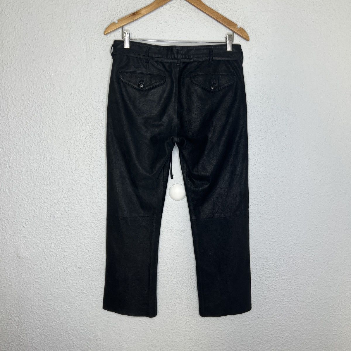 Ann Demeulemeester Ann Demeulemeester Genuine Leather Pants Trousers Black Size 27" / US 4 / IT 40 - 5 Thumbnail