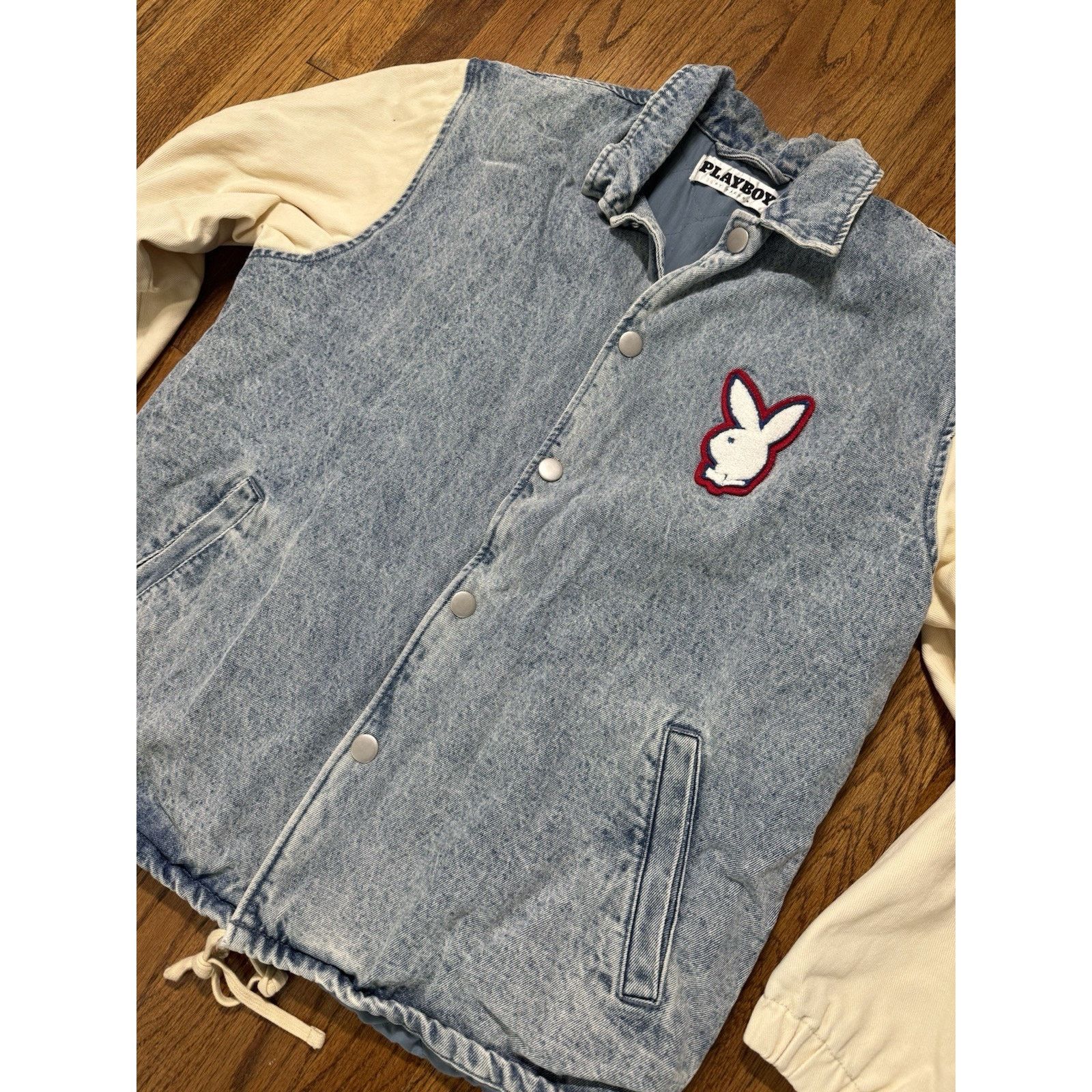 Pacsun PacSun x Playboy Vintage Inspired Denim Varsity Jacket Size US M / EU 48-50 / 2 - 7 Thumbnail