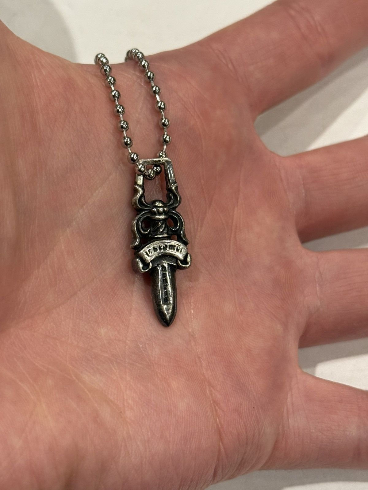 Chrome Hearts Chrome Hearts Dagger Pendant Silver Ball Chain Necklace 925 Size ONE SIZE - 2 Thumbnail