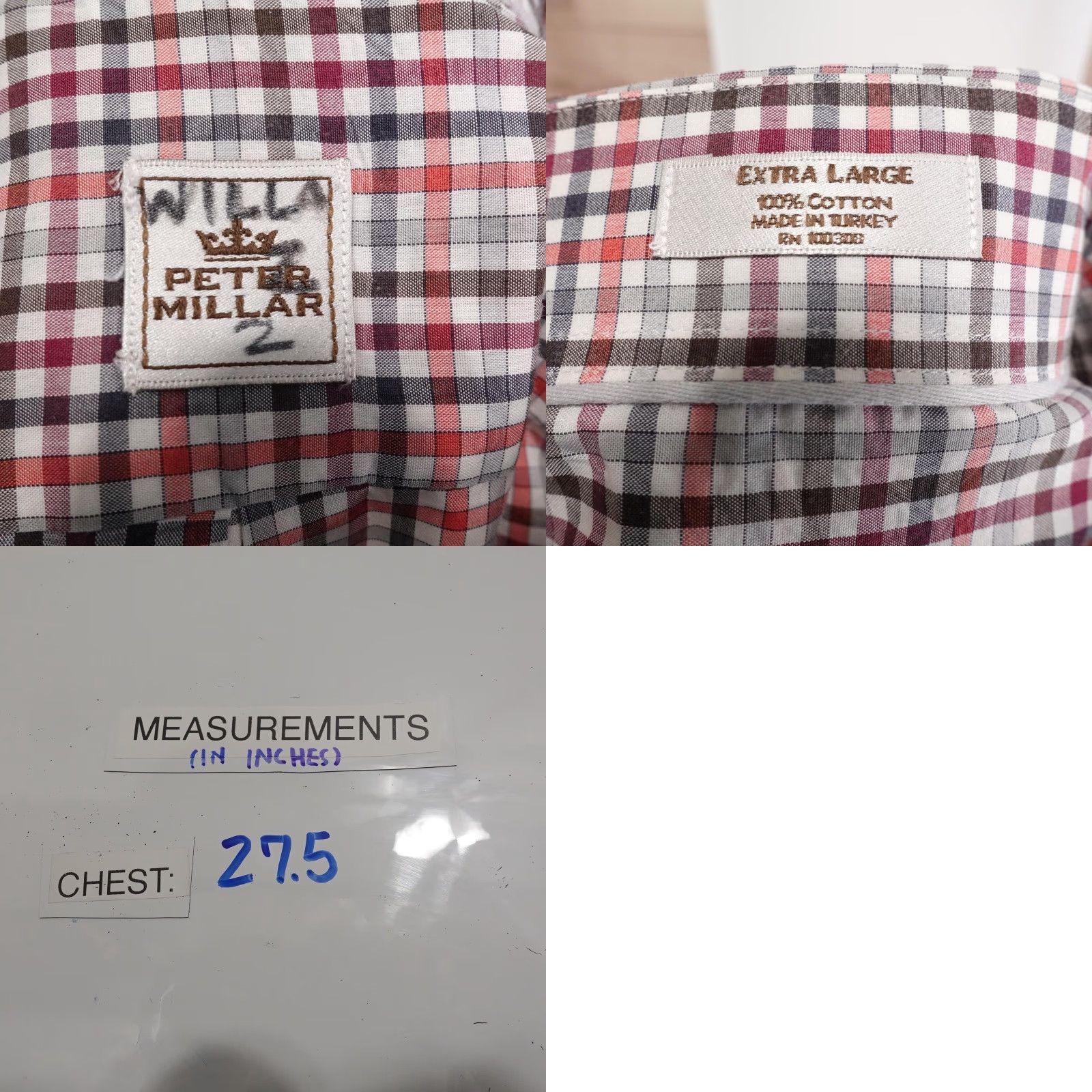 Peter Millar VINTAGE? Peter Millar Shirt Mens XL Plaid Long Sleeve Button Up Turkey Size US XL / EU 56 / 4 - 8 Thumbnail