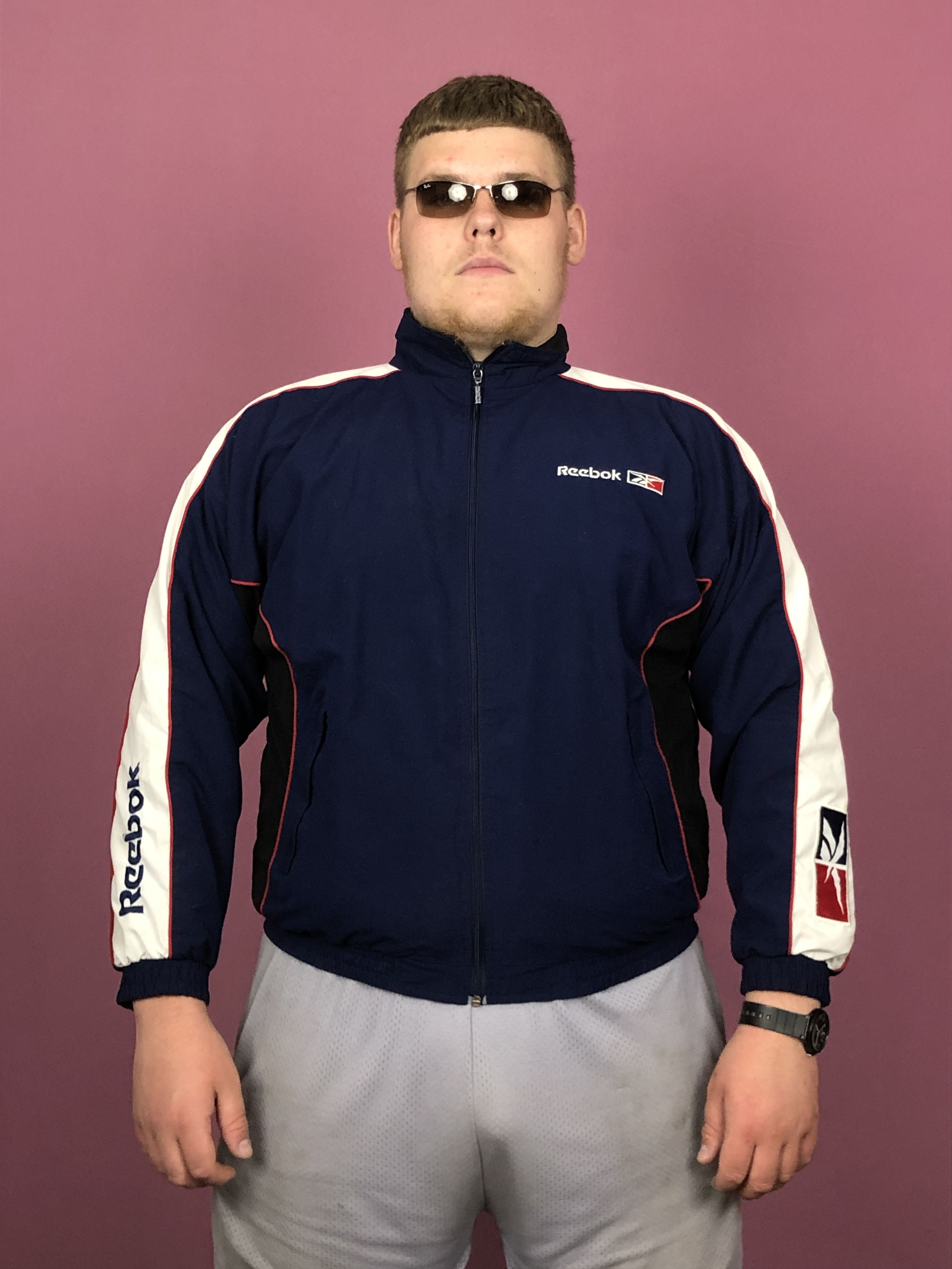 Reebok × Vintage 90s Reebok Vintage Men's Windbreaker Jacket - L Size US L / EU 52-54 / 3 - 1 Thumbnail
