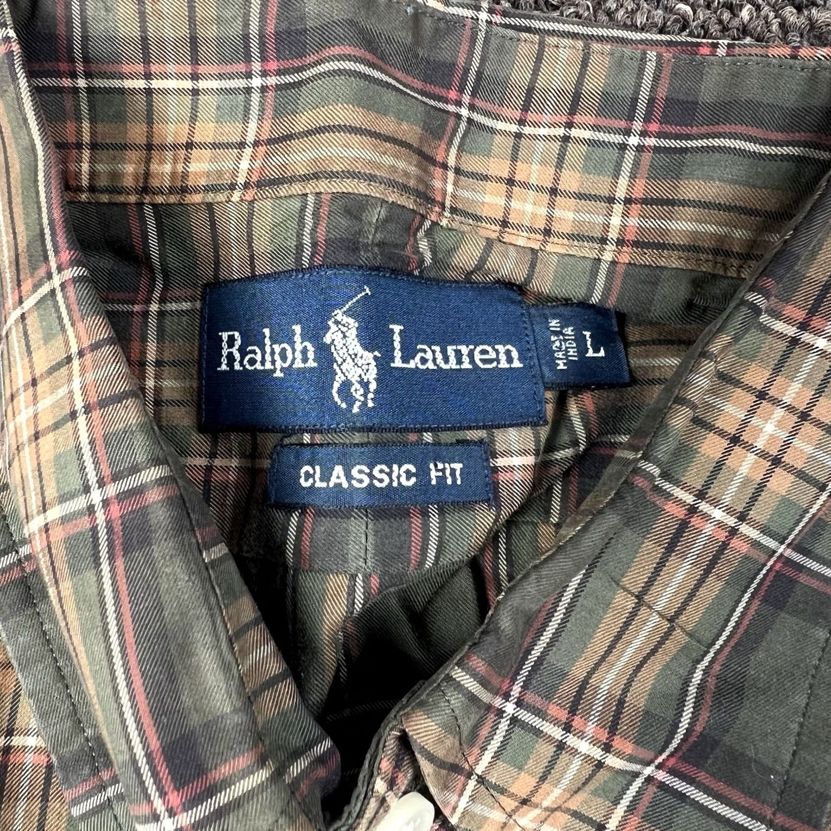 Ralph Lauren Ralph Lauren Button Down Shirt Mens Large Green Plaid Pony Classic Fit Cotton Size US L / EU 52-54 / 3 - 2 Thumbnail