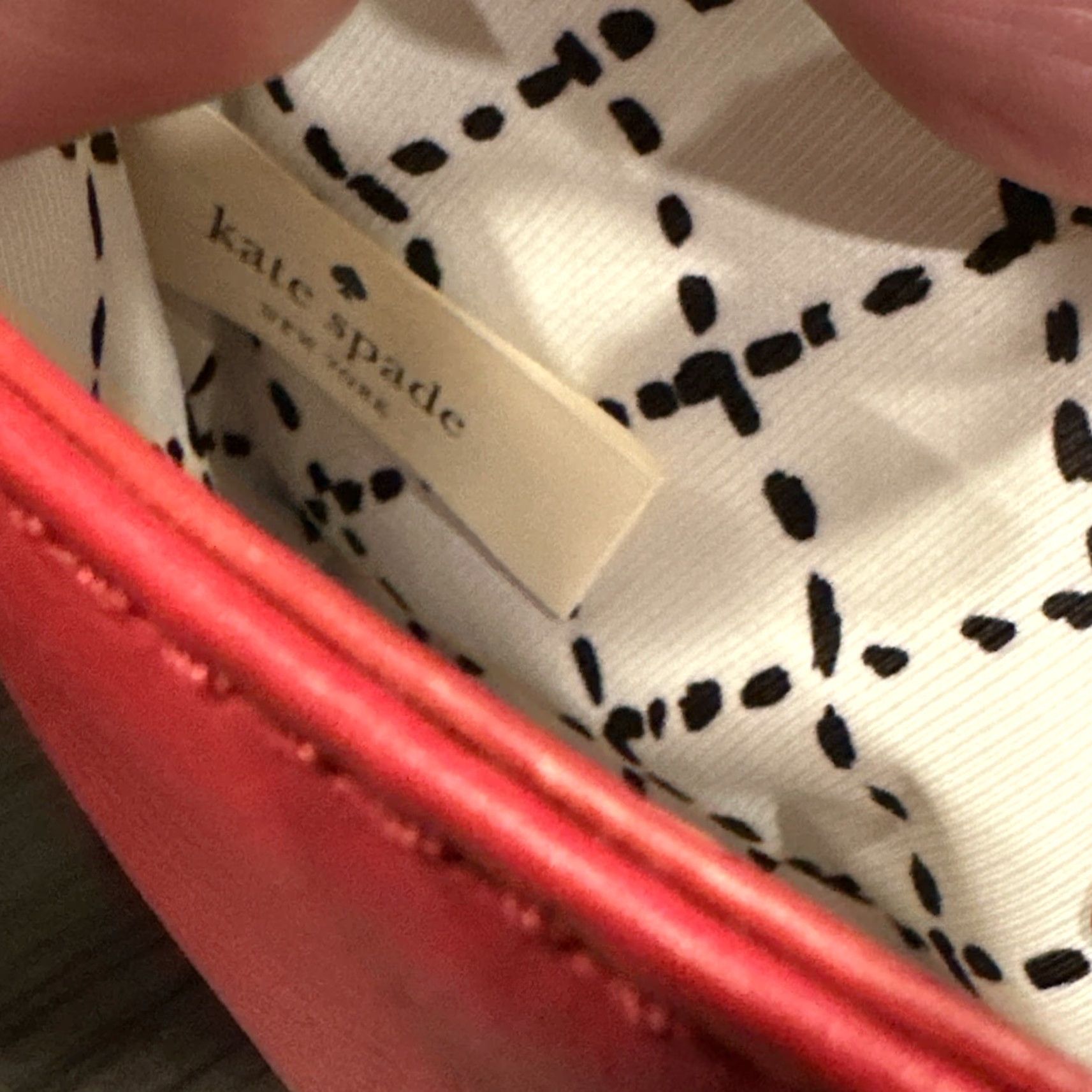 Vintage Kate Spade Chrystie Street Wristlet Purse Red Leather Medium Pyramid Turn Lock Womens Size ONE SIZE - 7 Thumbnail