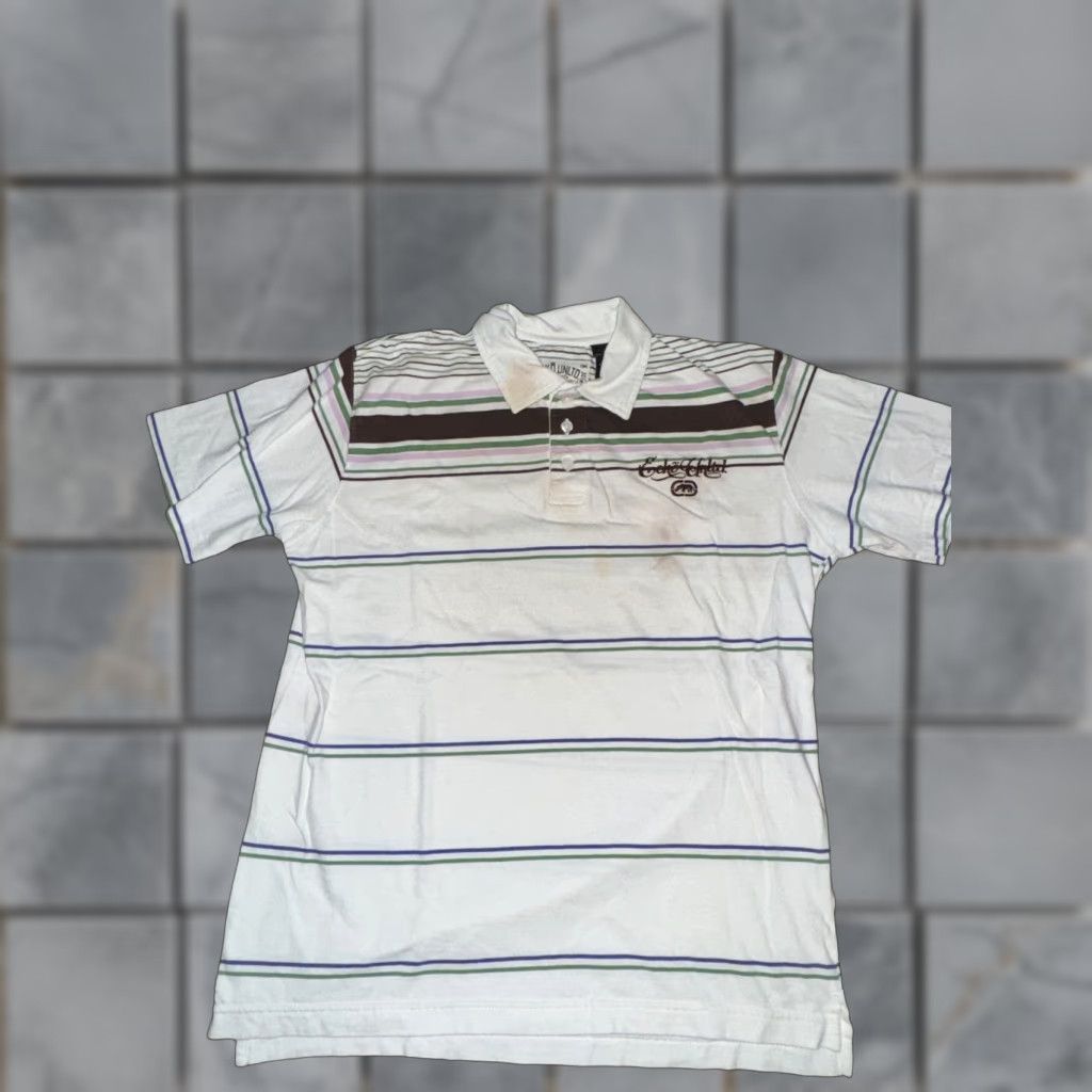 Ecko Unltd. VINTAGE Ecko Unltd Polo Shirt Stripes White M Mens Polo Shirt Medium 20.5x25.5 Size US M / EU 48-50 / 2 - 1 Thumbnail