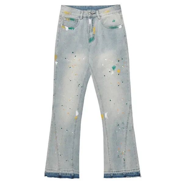VIBE ripped paint fade damaged flared jeans Size US 28 / EU 44 - 1 Thumbnail