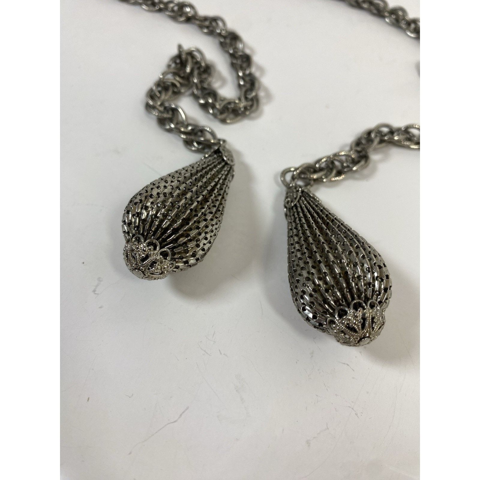 Other Vintage Silver Tone Lariat Necklace 32in Size ONE SIZE - 5 Thumbnail