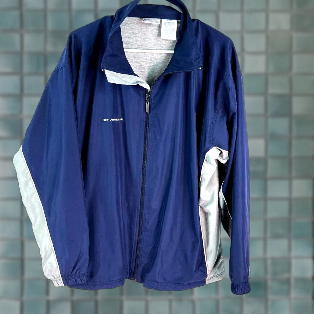 Reebok Reebok Windbreaker Jacket Mens Size Medium Blue Long Sleeve Full Zip Size US M / EU 48-50 / 2 - 1 Thumbnail