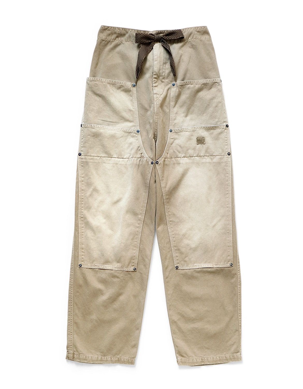 image of Kapital Katsuragi Double Knee Easy Pants Size 3 in Beige, Men's