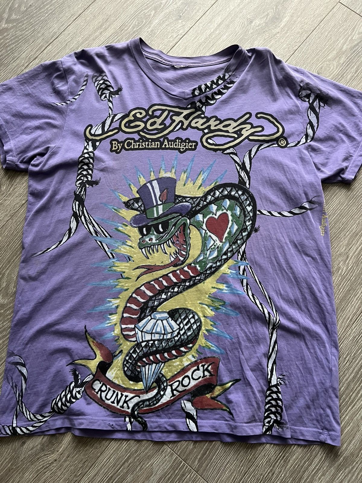 Christian Audigier × Ed Hardy × Vintage Vintage 💥 Ed Hardy by Christian Audigier T-Shirt Y2K Tee Size US L / EU 52-54 / 3 - 4 Thumbnail