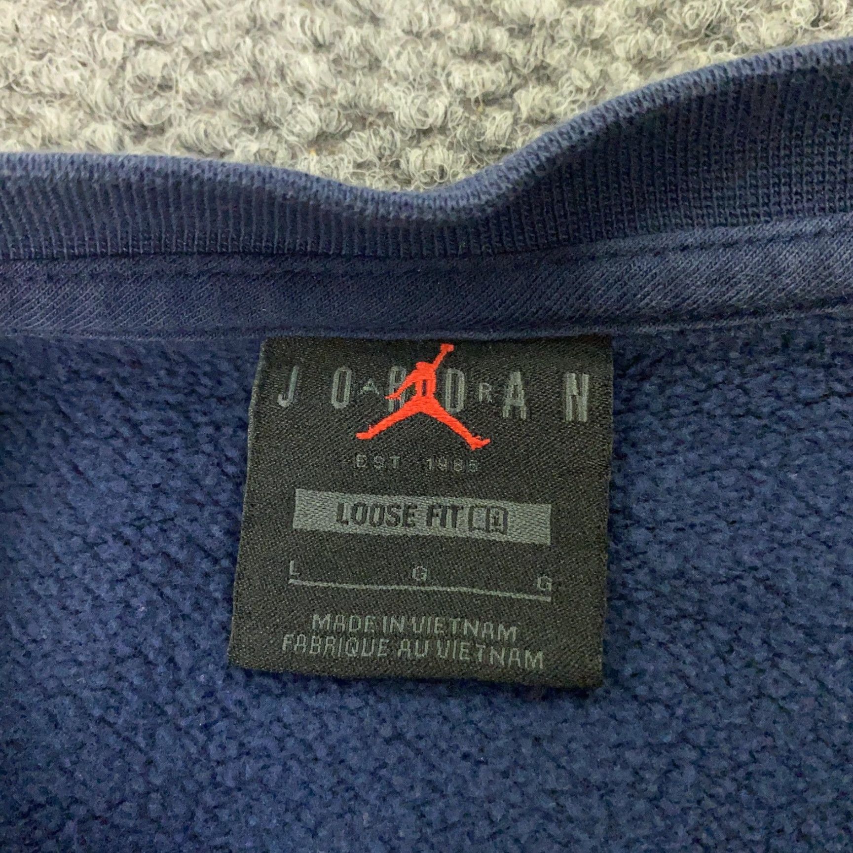 Jordan Brand VINTAGE Jordan Sweatshirt Mens Large Blue Pullover Crewneck Jumpman Loose Fit Basketball Nike Size US L / EU 52-54 / 3 - 3 Thumbnail