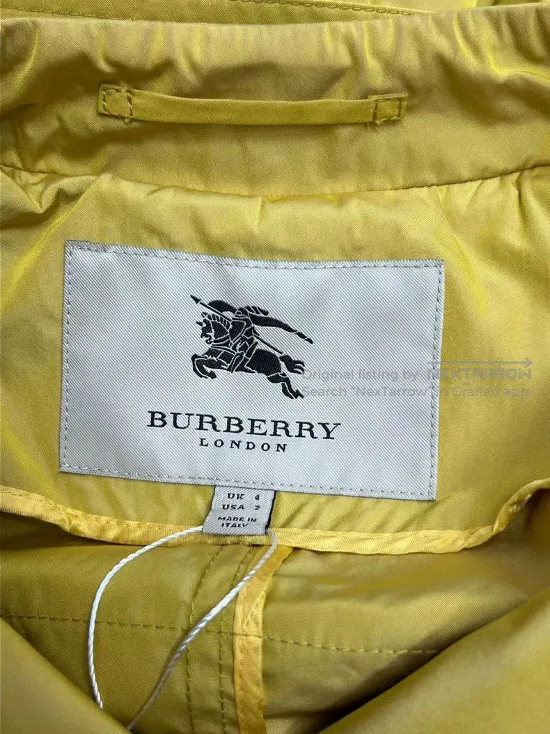 Burberry Burberry Yellow Double-Breasted Trench Coat Size UK4i Size XXS / US 00 / IT 34 - 3 Thumbnail
