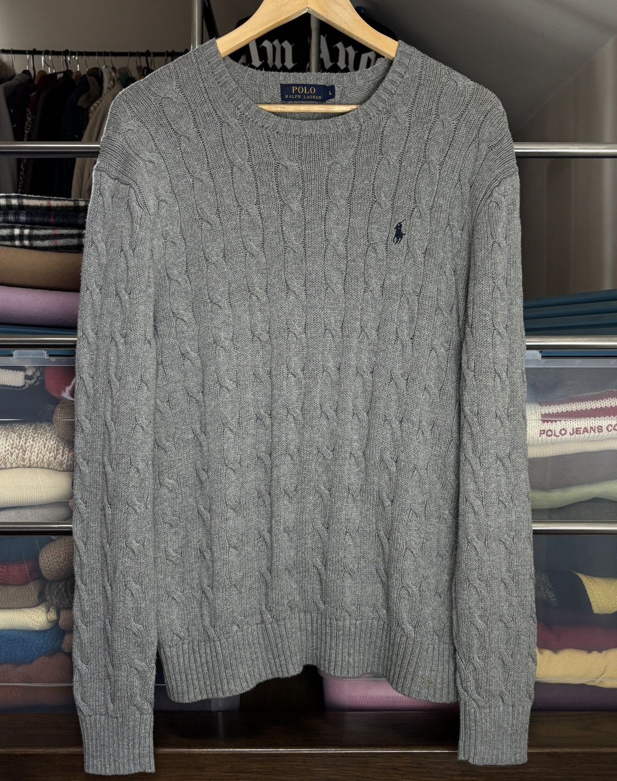 Polo Ralph Lauren Polo Ralph Lauren Classic Cable Knit Sweater Vintage Size US L / EU 52-54 / 3 - 1 Thumbnail