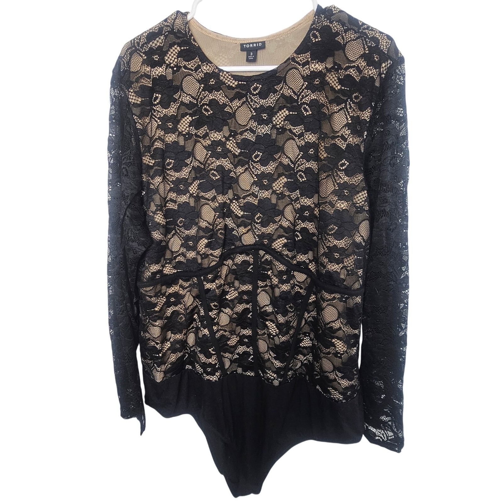 Torrid Torrid Womens Stretch Lace Crew Neck Corset Bodysuit 3X Size 3XL / US 20-22 - 2 Thumbnail