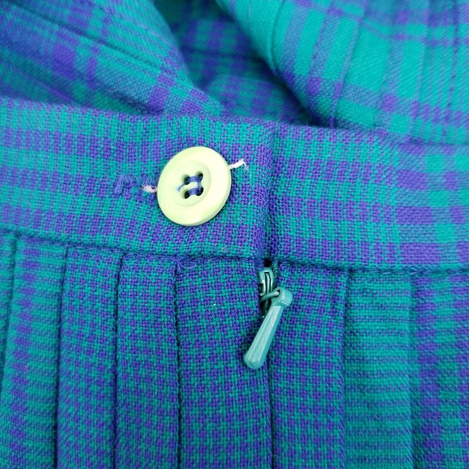Vintage Windsmoor England 8 Skirt Blue Plaid Pleated Long Modest Woo Size 30" / US 8 / IT 44 - 7 Thumbnail