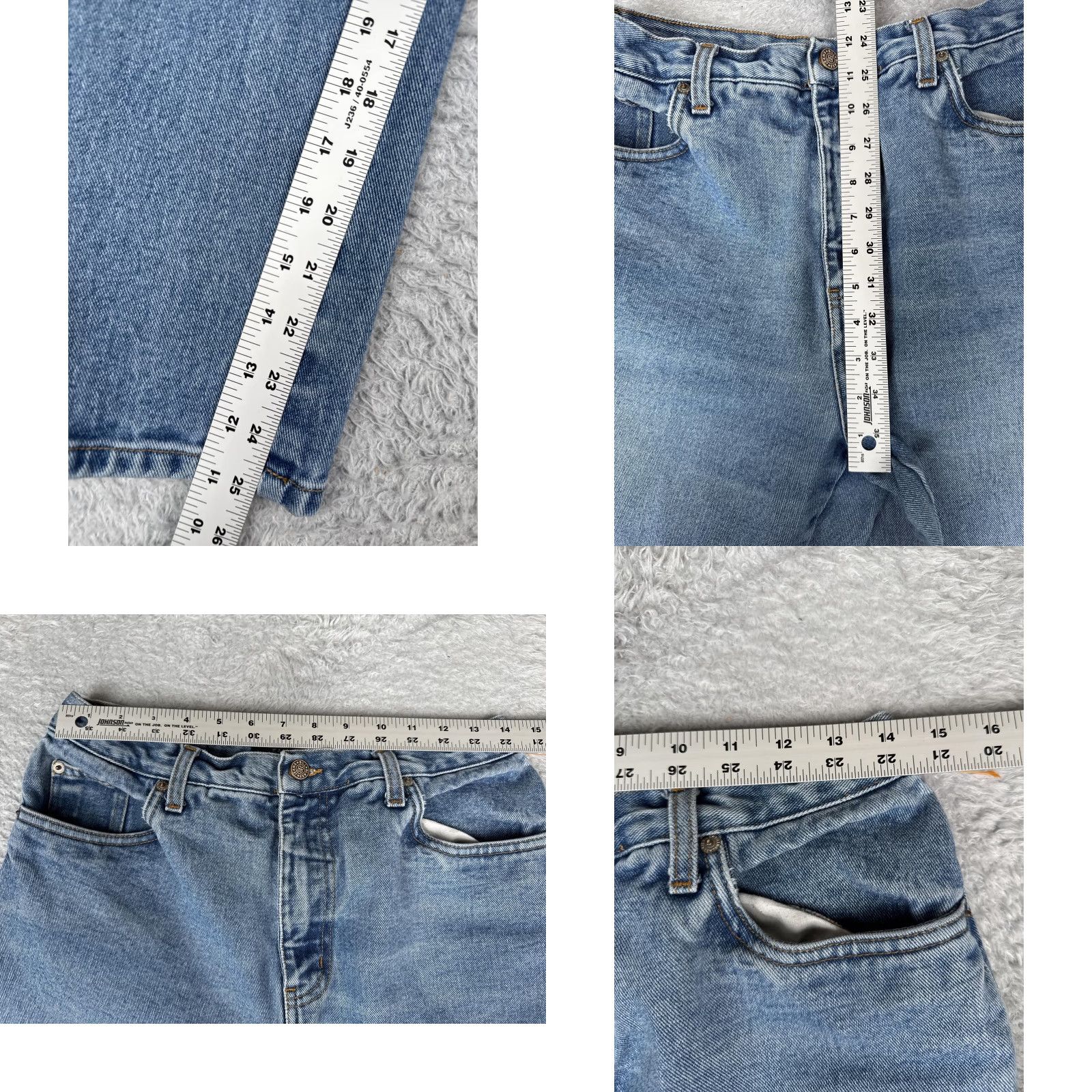 Bill Blass VINTAGE Bill Blass Jeans Womens 12P Blue High Rise Straight 27Inseam 27 In 100% Cotton Denim Easy Fit Size 34" / US 12 / IT 48 - 8 Thumbnail