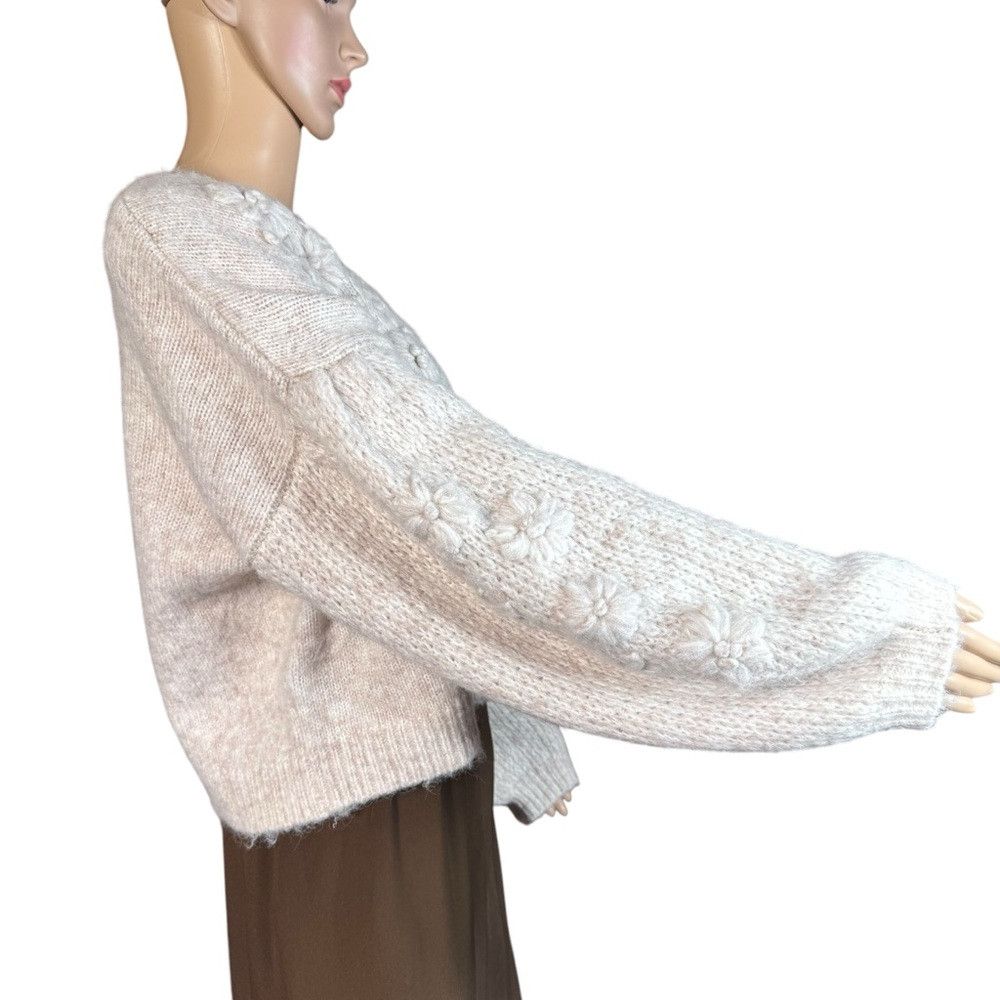 Other NWT New DRA Oatmeal Cynthia Floral Embroidered Wool Blend S Size S / US 4 / IT 40 - 3 Thumbnail