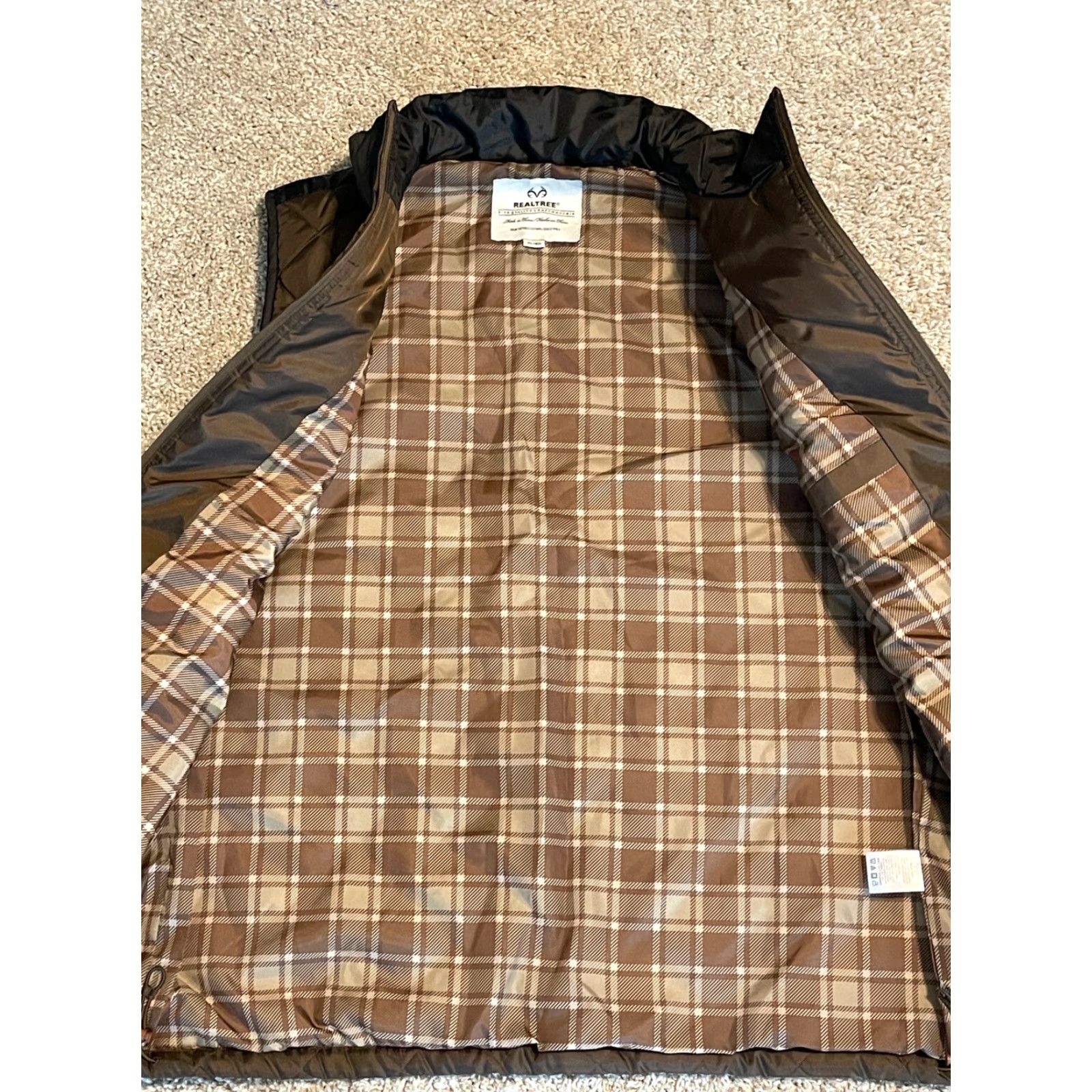 Realtree Realtree Vest Mens XL Brown Full Zip Outdoor Camp Adult Windbreaker All Seasons Hiking Size US XL / EU 56 / 4 - 4 Thumbnail