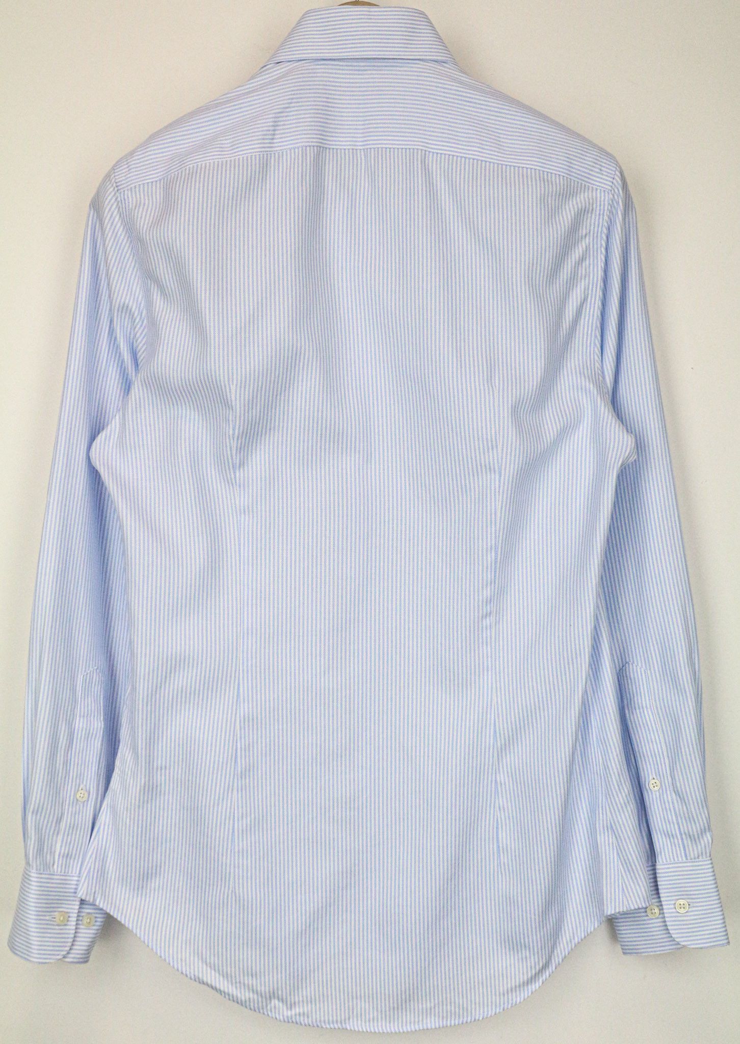Suitsupply 38/15 Extra Slim Blue Cotton Stripe Shirt 79314 Size 38R - 2 Thumbnail