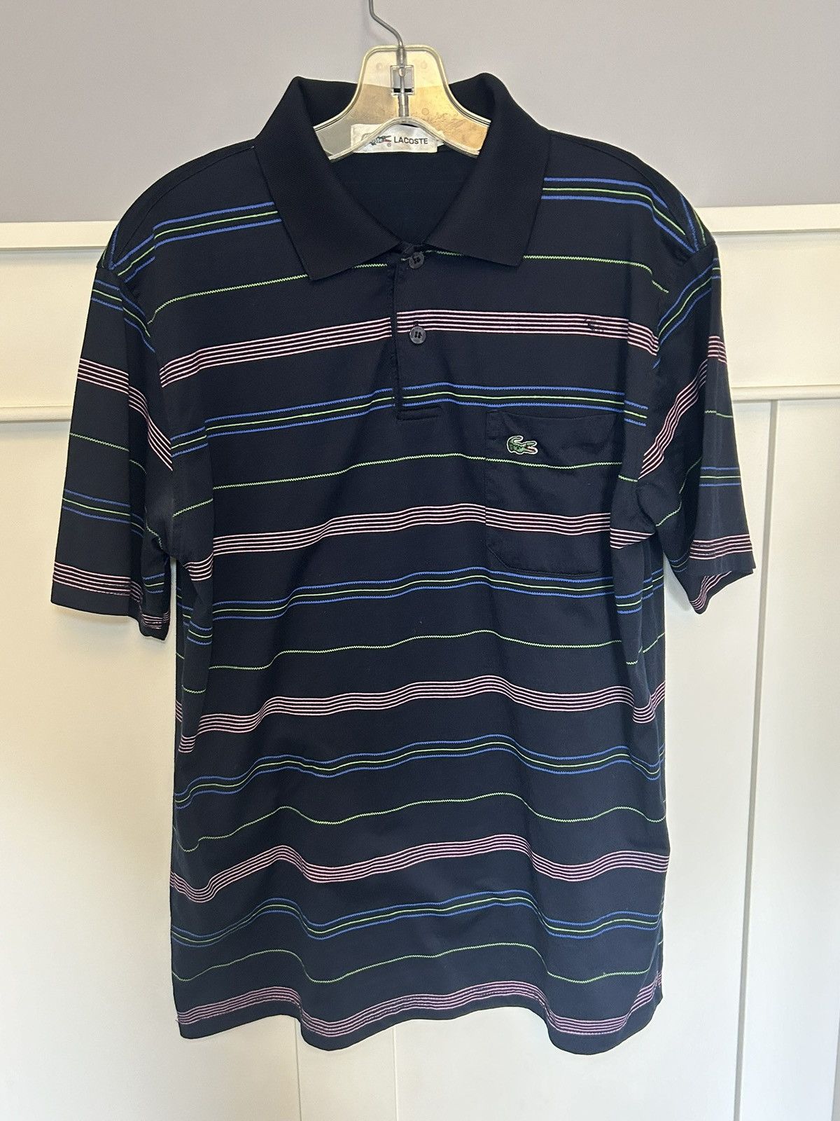 Lacoste Vintage Lacoste striped polo Size US XL / EU 56 / 4 - 1 Thumbnail