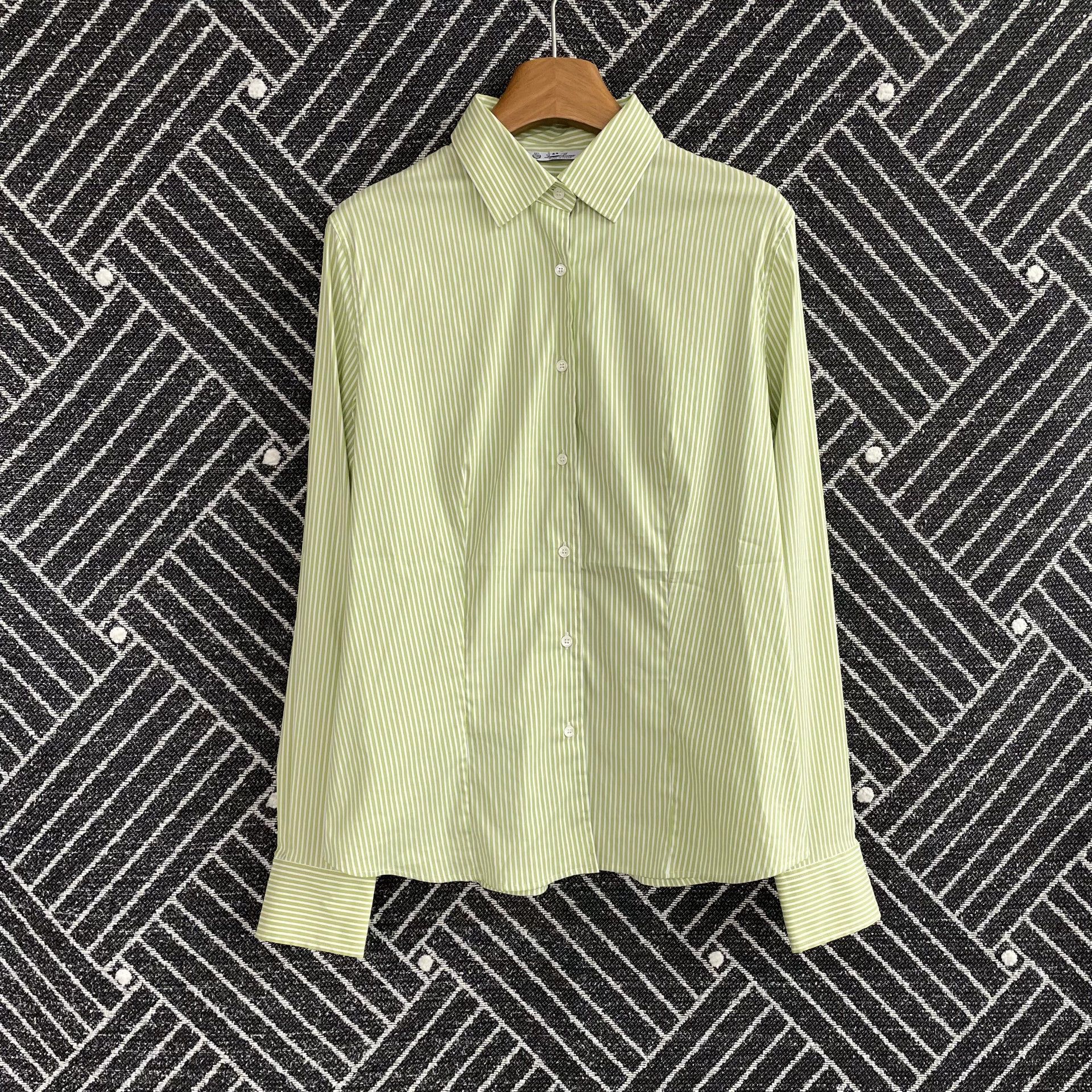 Loro Piana Loro Piana Striped LS Shirt Women's White & Green 44 99 New Size M / US 6-8 / IT 42-44 - 1 Thumbnail
