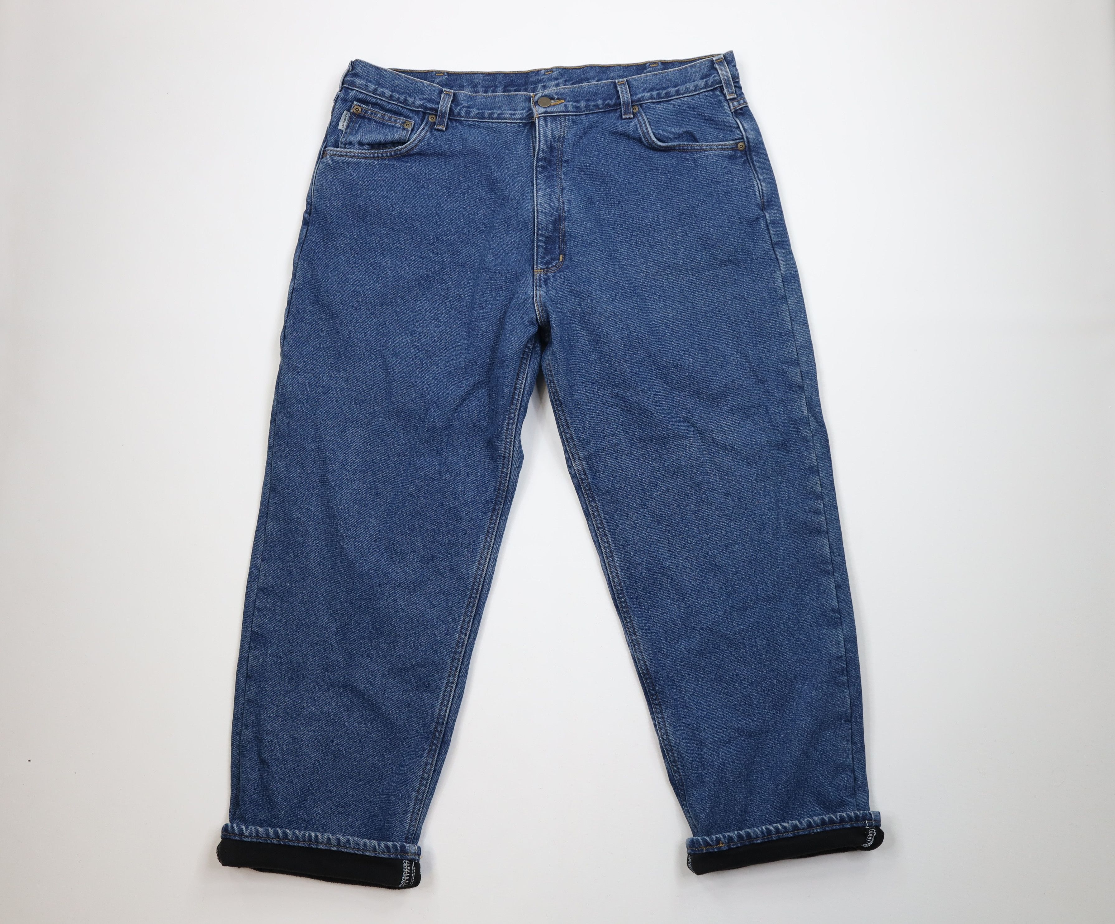Carhartt Vintage Carhartt Fit Fleece Lined Wide Leg Denim Jeans Size US 42 / EU 58 - 1 Thumbnail