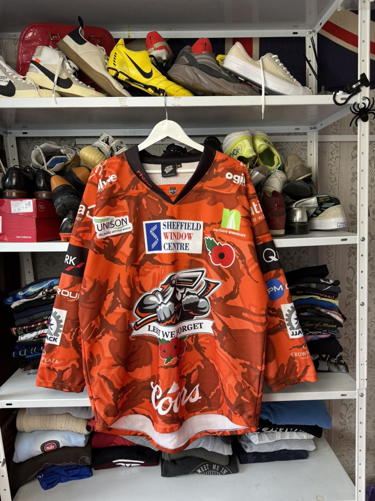 NHL Sheffield Steelers EIHL Remembrance Day J. Phillips #20 Size US XXL / EU 58 / 5 - 1 Thumbnail