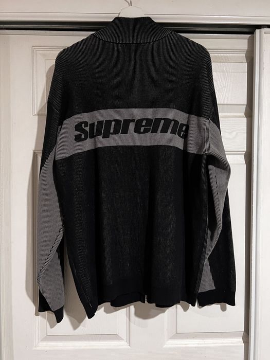 Supreme Supreme 2-Tone Ribbed Zip Up Sweater | Grailed