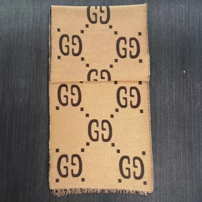 Gucci Gucci Caramel-colored double G full print scarf 2501-Nextar Size ONE SIZE - 1 Thumbnail